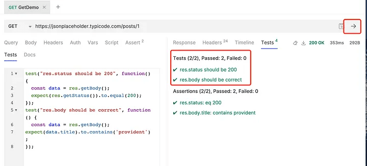 Test Assertions Using JavaScript - Bruno API Automation