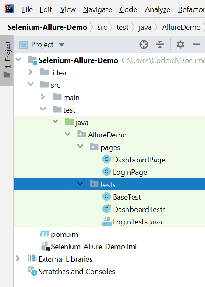 Allure Project Structure