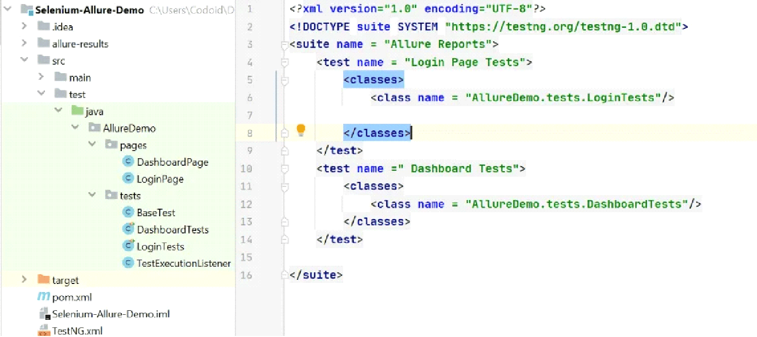 TestNG XML